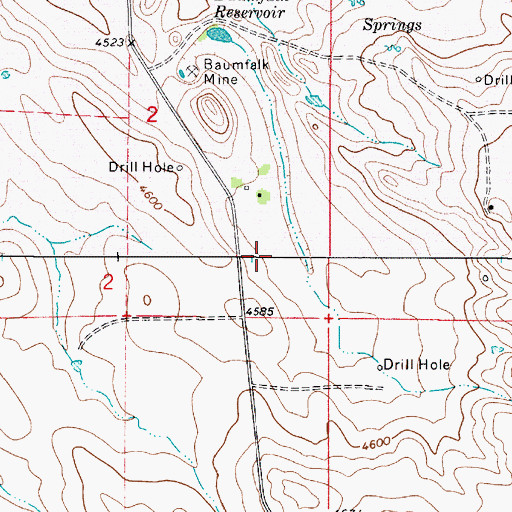Topographic Map of Baumfalk Dam, WY