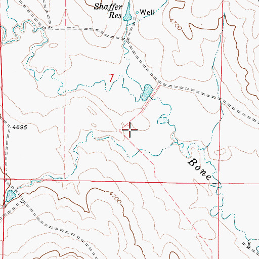 Topographic Map of Stone Number 2 Reservoir, WY