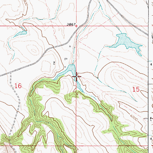 Topographic Map of Tony Dam, WY