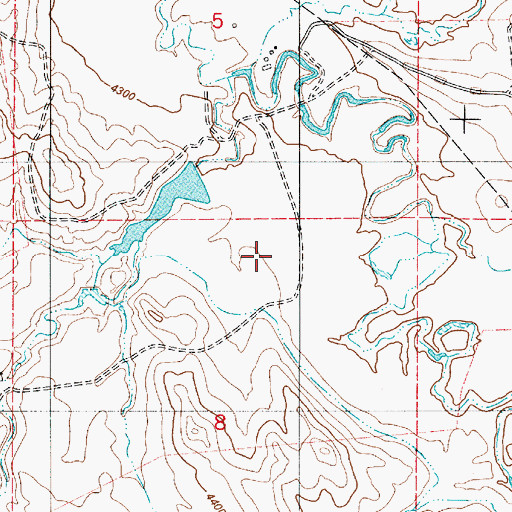 Topographic Map of Watt Brothers Number 2 Reservoir, WY