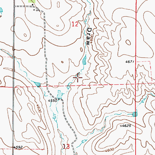 Topographic Map of Truman Reservoir, WY