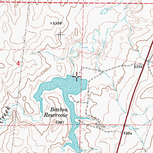 Topographic Map of John Beaton Dam, WY