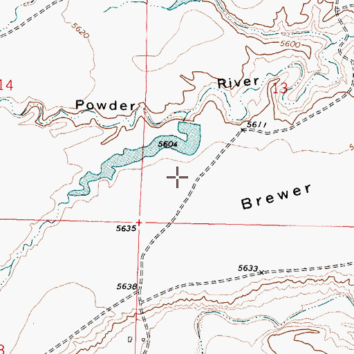 Topographic Map of Brewer Dam, WY