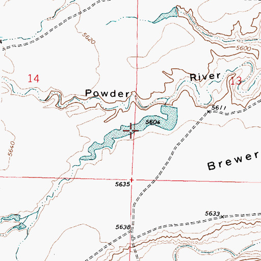 Topographic Map of Brewer Reservoir, WY