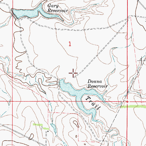Topographic Map of Donna Dam, WY