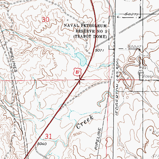 Topographic Map of Fensland Number 2 Dam, WY