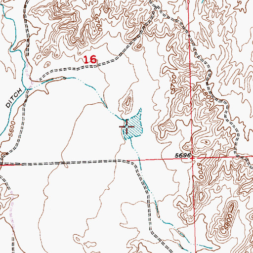 Topographic Map of Auer Reservoir, WY