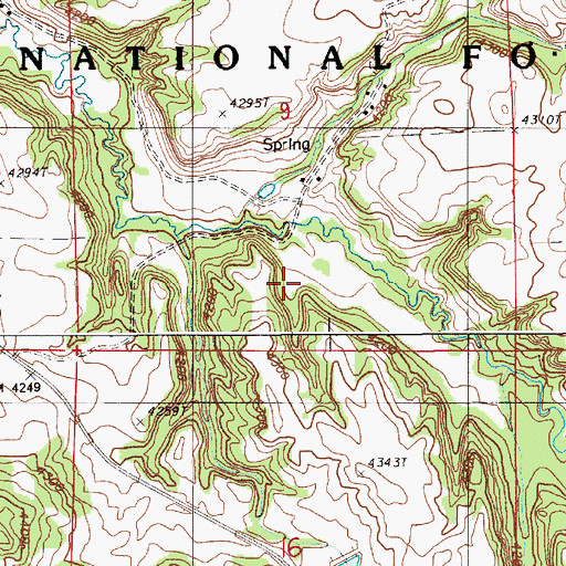 Topographic Map of Claudie Dam, WY