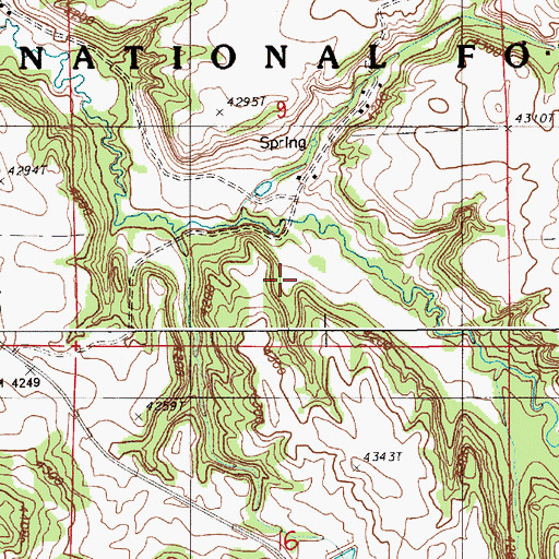 Topographic Map of Claudie Reservoir, WY