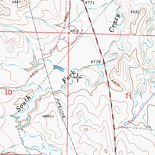 Topographic Map of South Fork Reservoir, WY