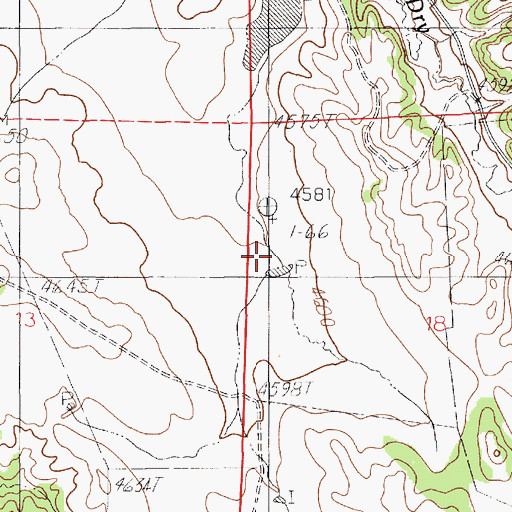 Topographic Map of Russell Storage Dam, WY