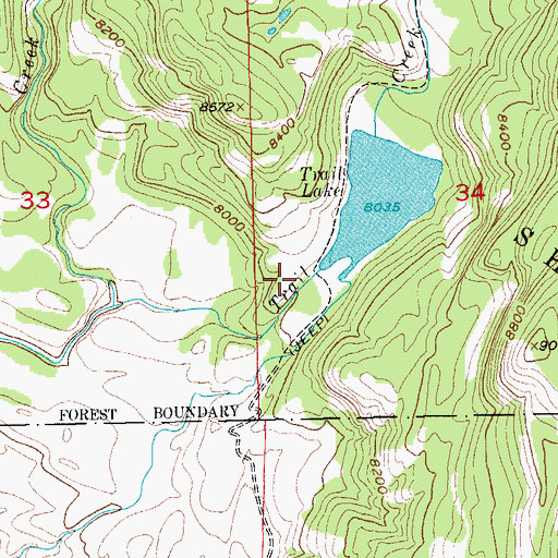 Topographic Map of Trail Lake, WY