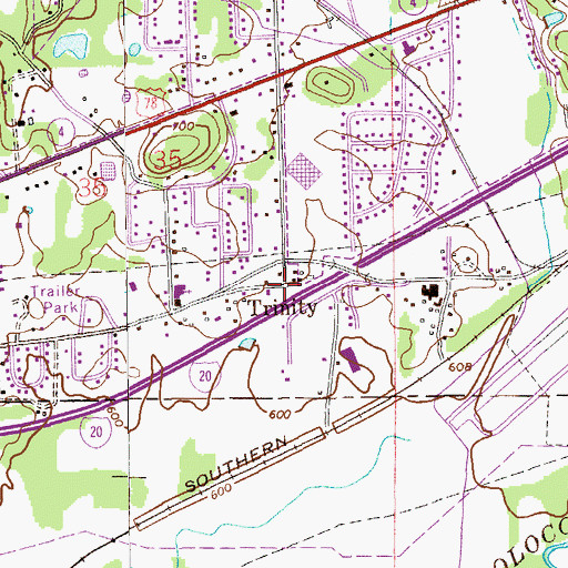 Topographic Map of Trinity, AL