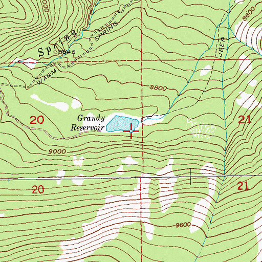Topographic Map of Enlargement of Grandy Dam, WY