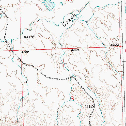 Topographic Map of Albert Wardell Reservoir Enlargement, WY
