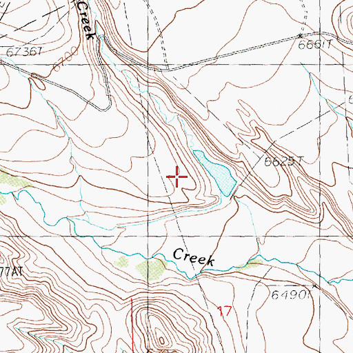 Topographic Map of Rush Creek Dam, WY