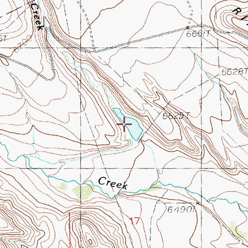 Topographic Map of Rush Creek Reservoir, WY