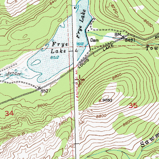Topographic Map of Enterprise Dam, WY