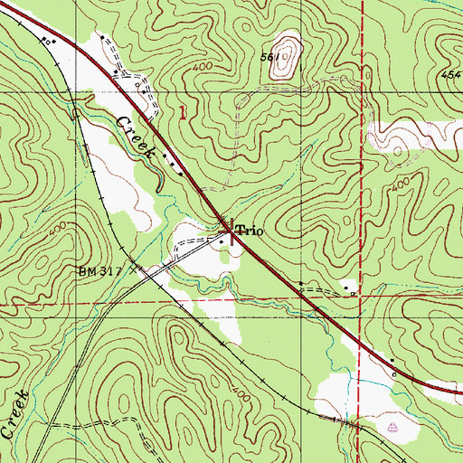 Topographic Map of Trio, AL