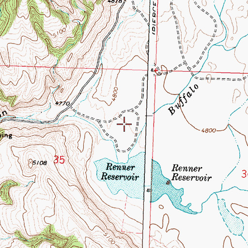 Topographic Map of Renner Dam, WY