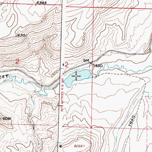 Topographic Map of Orchard Dam, WY