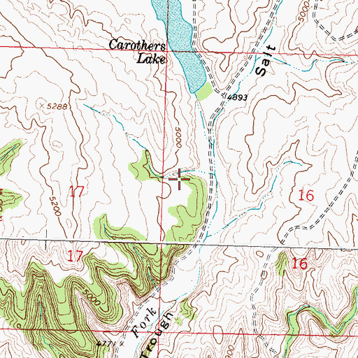 Topographic Map of Brokenback Dam, WY