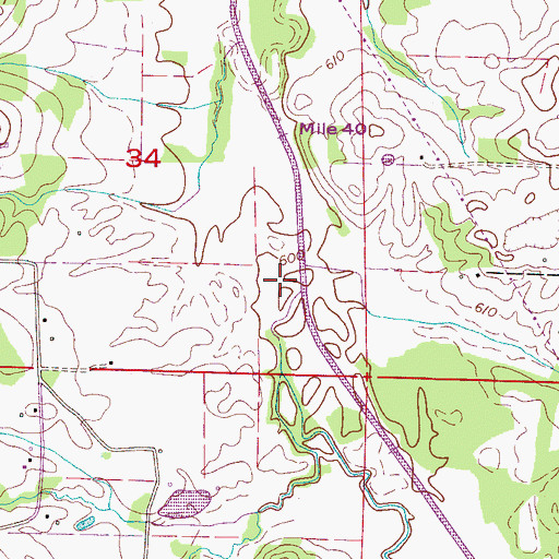 Topographic Map of Troublesome Creek, AL