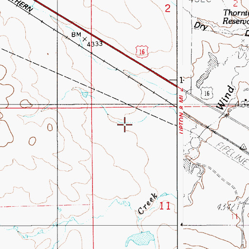 Topographic Map of Mirich Reservoir, WY