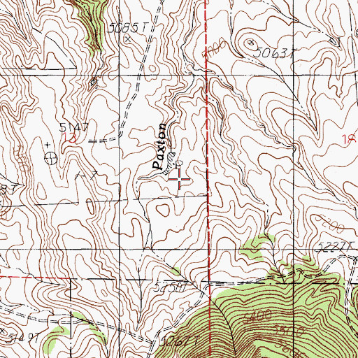 Topographic Map of Paxton Dam, WY