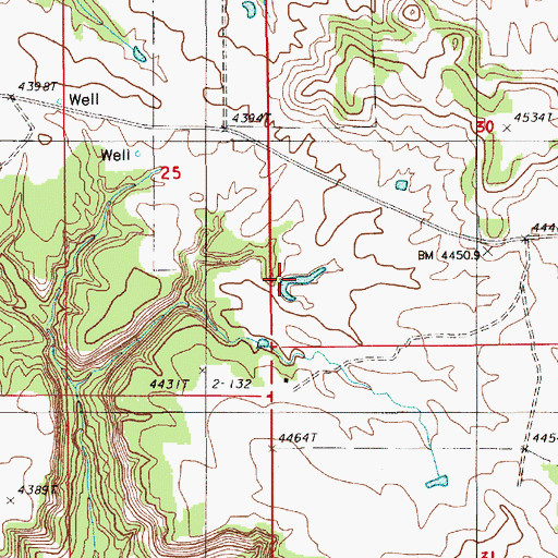 Topographic Map of Louis Dam, WY