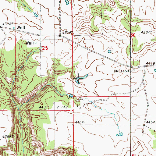 Topographic Map of Louis Reservoir, WY