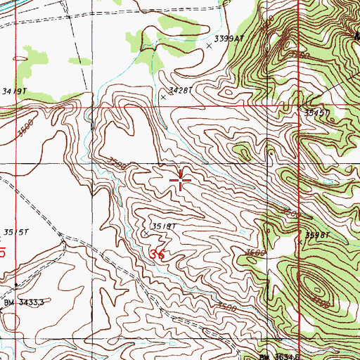 Topographic Map of Newland Number 4 Reservoir, WY
