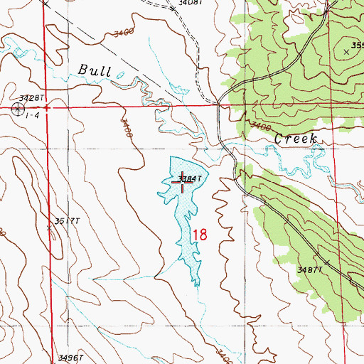 Topographic Map of Lone Tree Dam, WY