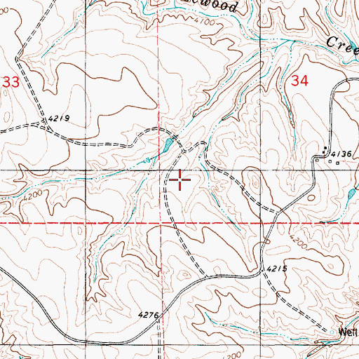 Topographic Map of Beardsley Number 1 Reservoir, WY