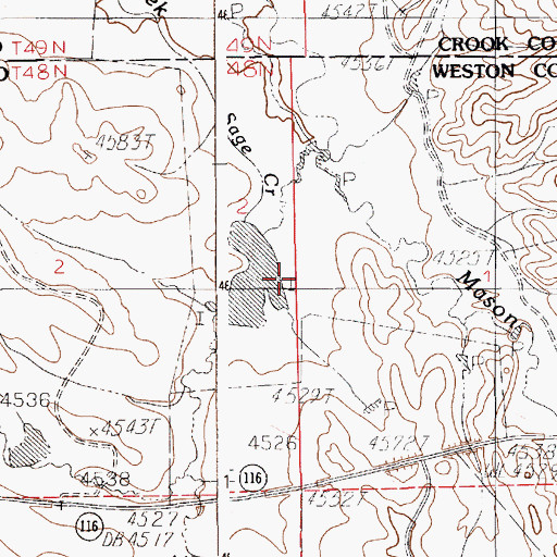 Topographic Map of Jeff Davis Dam, WY