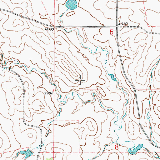 Topographic Map of Mitch Dam, WY
