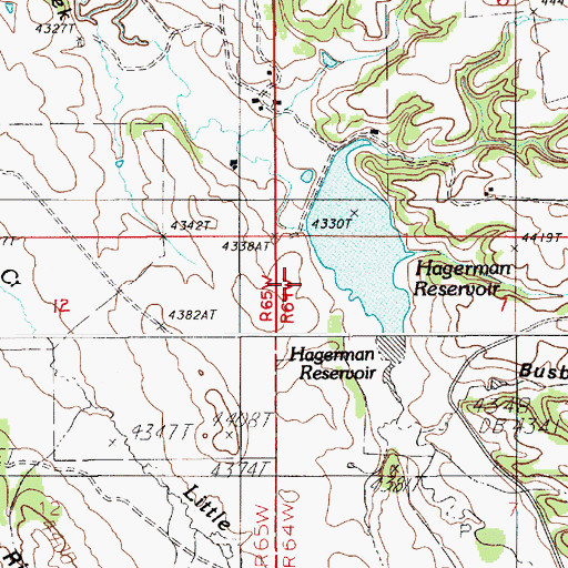 Topographic Map of Hagerman Dam, WY