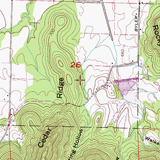 Topographic Map of Tucker Spring Hollow, AL