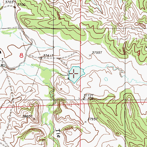 Topographic Map of Foster Reservoir, WY