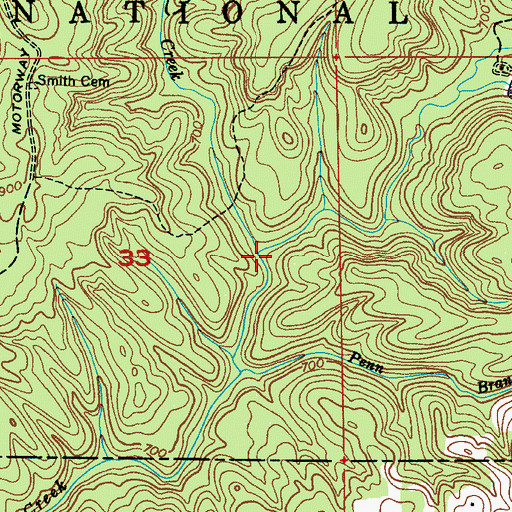 Topographic Map of Turkey Creek, AL