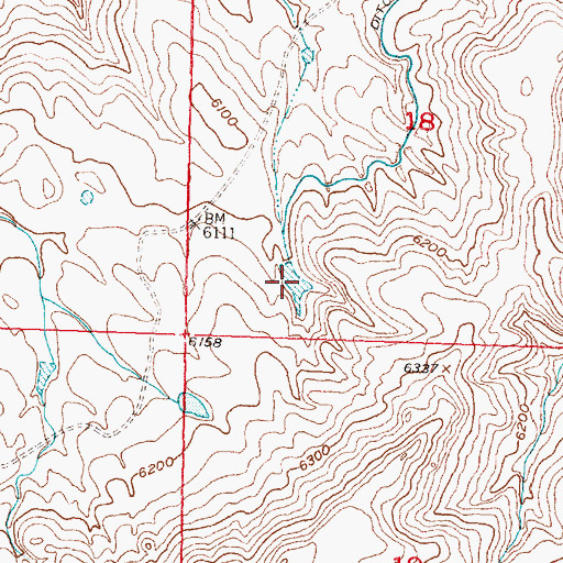 Topographic Map of Rathbun Irrigation Number 1 Reservoir, WY