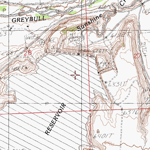 Topographic Map of Lower Sunshine Dam, WY
