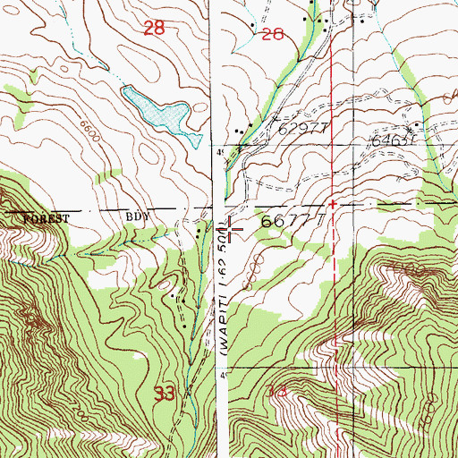 Topographic Map of Frost Reservoir, WY