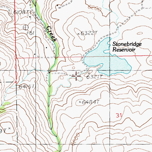 Topographic Map of Stonebridge Dam, WY