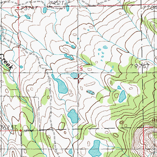 Topographic Map of Belknap Creek Number 4 Reservoir, WY