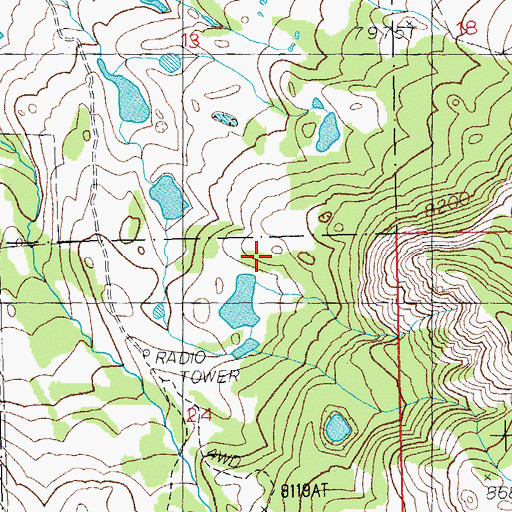 Topographic Map of Belknap Creek Number 1 Dam, WY