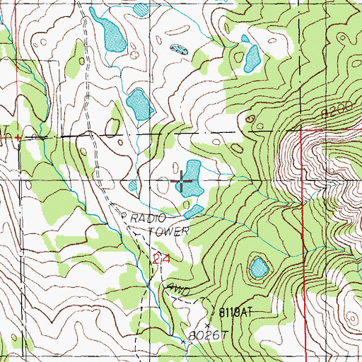 Topographic Map of Belknap Creek Number 1 Reservoir, WY