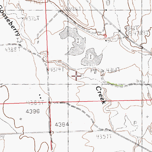 Topographic Map of Blake-Denton Number 1 Reservoir, WY
