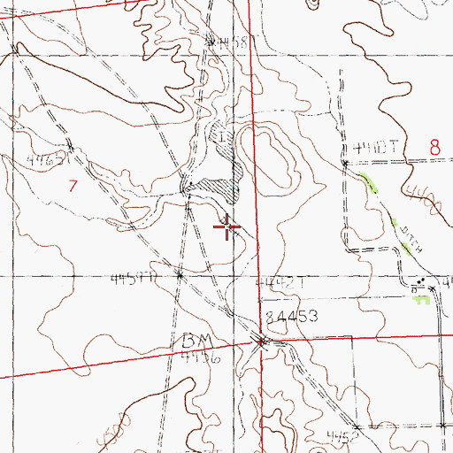 Topographic Map of Wortham Dam, WY