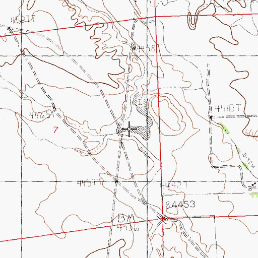 Topographic Map of Wortham Reservoir, WY